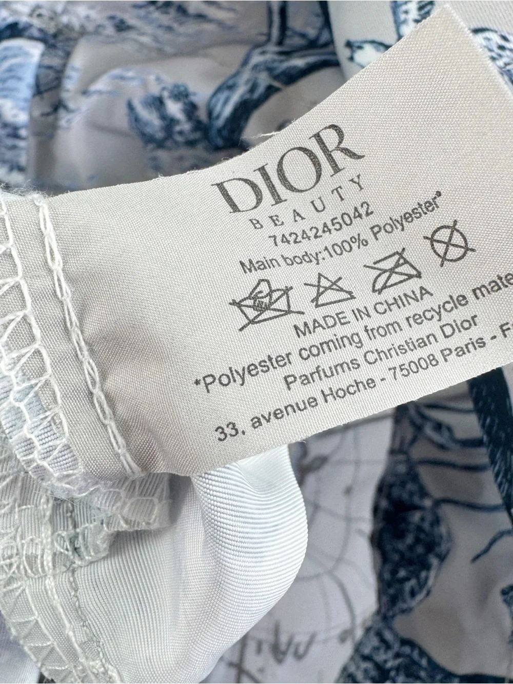 Dior Around the world make up pouch drawstring in blue